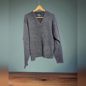 EVG Evergreen XL Lamb's Wool Men's Gray V-Neck Sweater